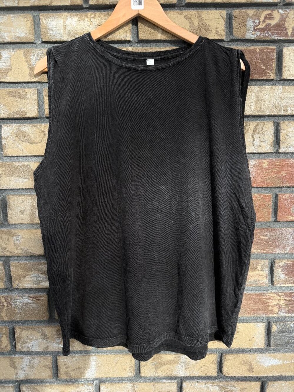 โ๏ธ Z by Zella Men Black Mineral Wash Sleeveless Cotton Muscle Tank Top M NWOT